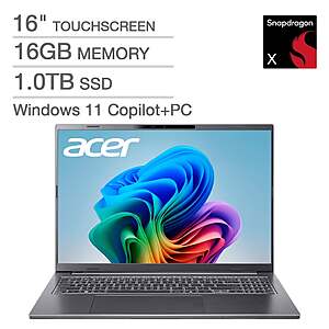Acer Aspire 16 AI Laptop: Snapdragon X, 16