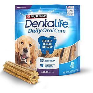 18-Count Purina DentaLife Daily Oral Care Dog Sticks (Large Chews) .95 w/ Subscribe & Save