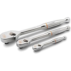 3-Pc GEARWRENCH 1/4", 3/8" & 1/2" Drive 120XP Full Polish Teardrop Ratchet Set $70.25 + Free Shipping
