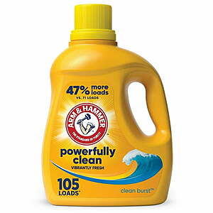 105-Oz Arm & Hammer Liquid Laundry Detergent (Clean Burst) + $4 Walmart Cash $7.95 