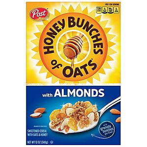 Post Cereal Sale: 20.5-Oz Grape Nuts, 12-Oz Honey Bunches of Oats $1.60 each & More + Free Store Pickup on $10+