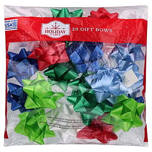 $1.24 Walmart Christmas Blue/Green/Red Gift Bows, 20 Count, by Holiday Time