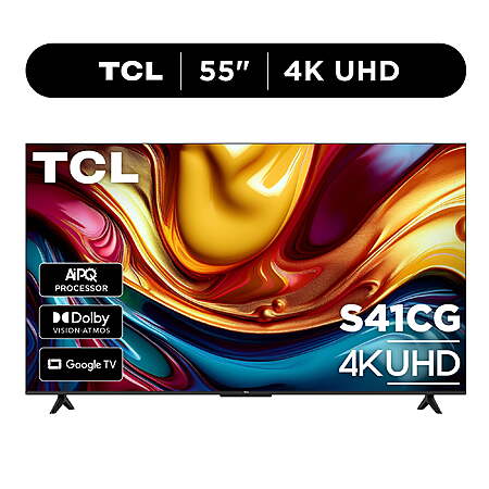 TCL 55" Class S41CG Series 4K UHD LED Smart Google TV (Limited Edition) - Dolby Vision HDR & Dolby Atmos, Google Assistant & Amazon Alexa Compatible $198 at Walmart