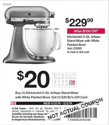 Bjs Wholesale Black Friday Kitchenaid 5 Qt Artisan Stand Mixer