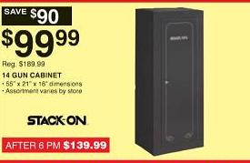 Dunhams Sports Black Friday Stack On 14 Gun Cabinet For 99 99