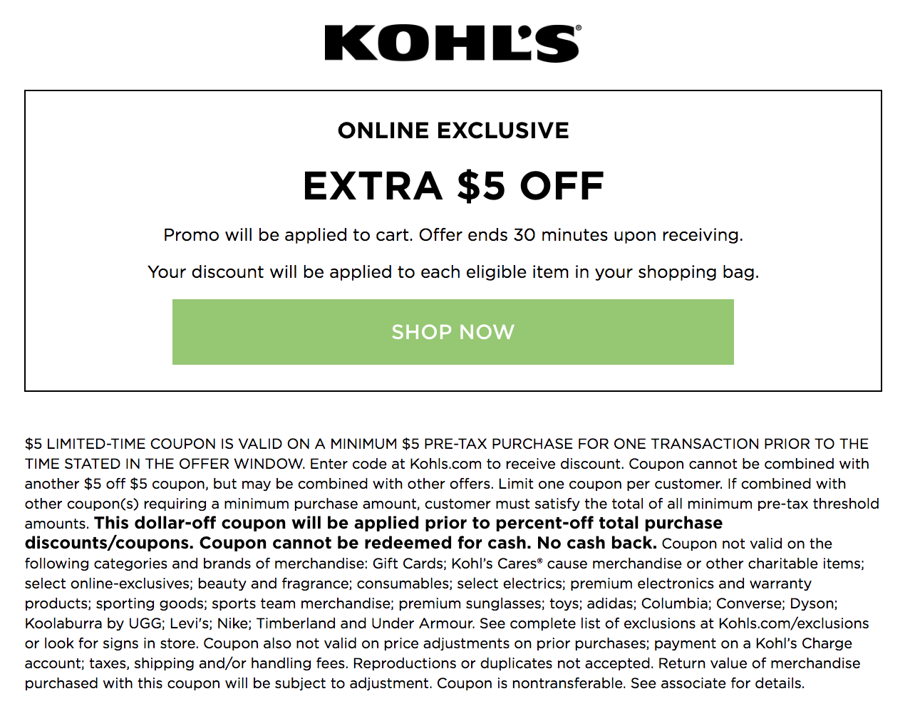 kohl's under armour coupon