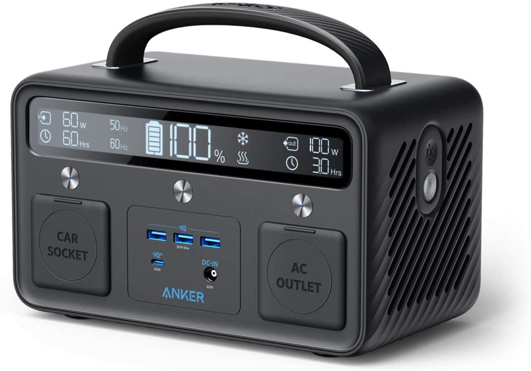 Anker Portable Power Station, 300W/388.8Wh, 110V AC Outlet/60W USB-C Power Delivery Solar Generator $279.99 AC + FSSS