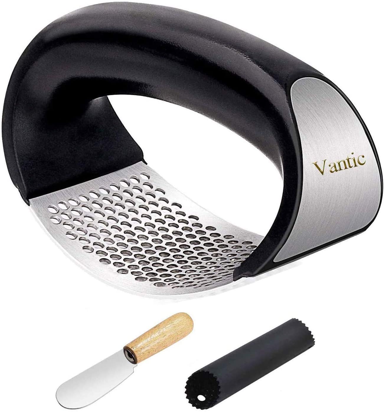 Vantic Garlic Press Rocker - Stainless Steel Garlic Mincer Crusher and Peeler $7.49 AC + FSSS