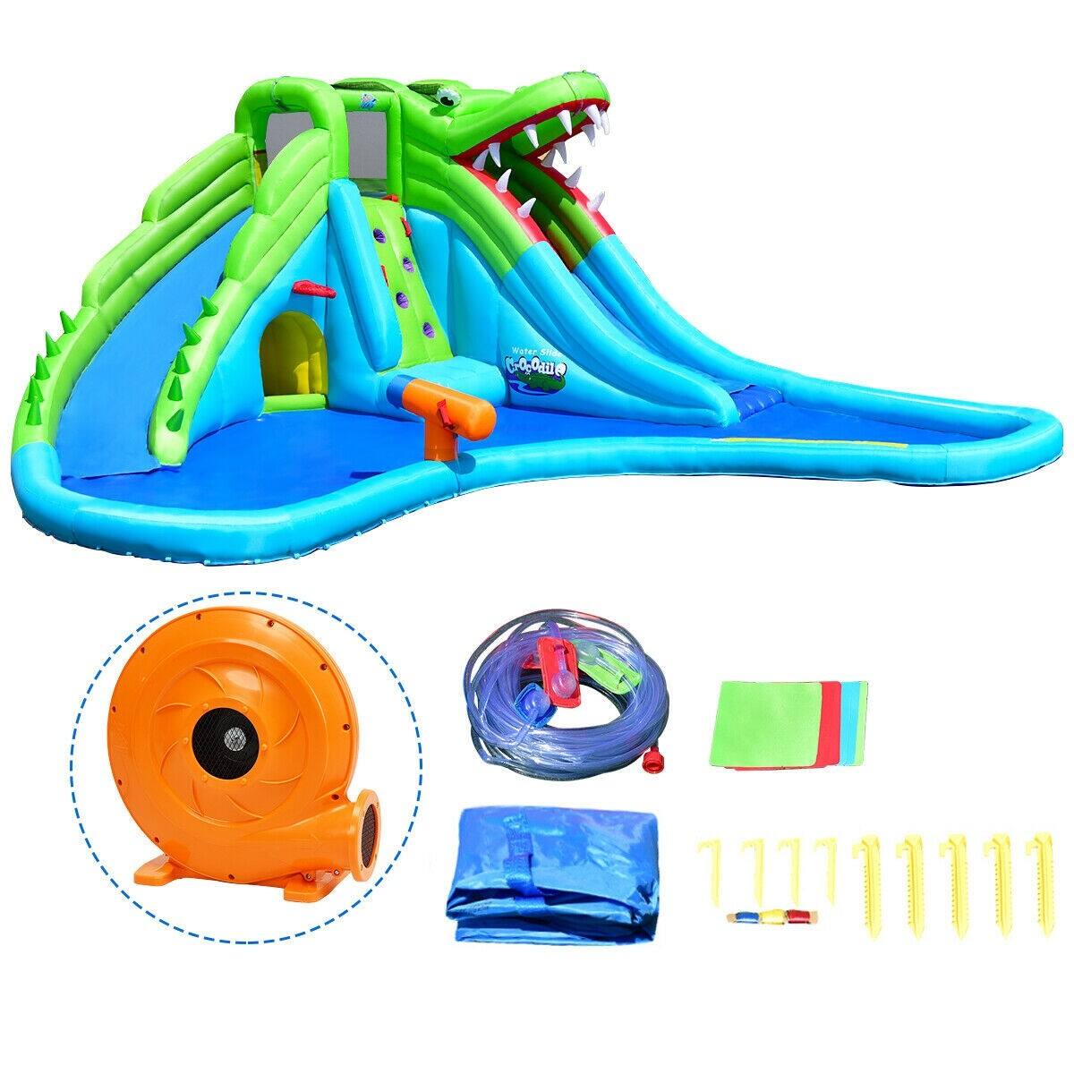 Costway Inflatable Crocodile Water Slide Climbing Wall Bounce House $528.95 + FS