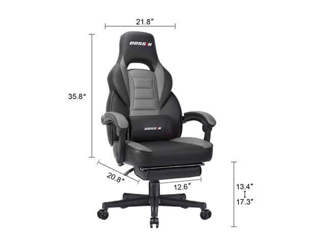 BOSSIN Racing Style Gaming Chair with Footrest and Headrest + $10 Gift Card for $127.99 + FS