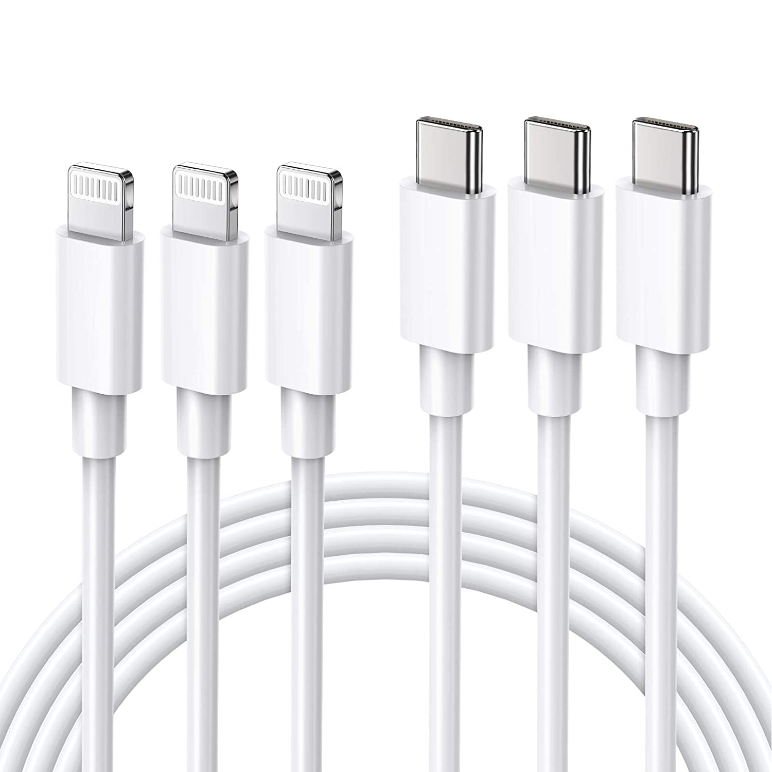 3-Pack 6FT Nikolable iPhone 12 Fast Charger Cable Type C to Lightning Cable (Supports Power Delivery) for iPhone $7.49 AC + FSSS
