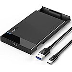 UGREEN 2.5" Hard Drive USB-C 3.1 to SATA III Enclosures: Aluminum $14, Plastic $9.60