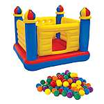 Intex Inflatable Jump-O-Lene Ball Pit Castle Bouncer with 100 Play Balls $54.99 + FS