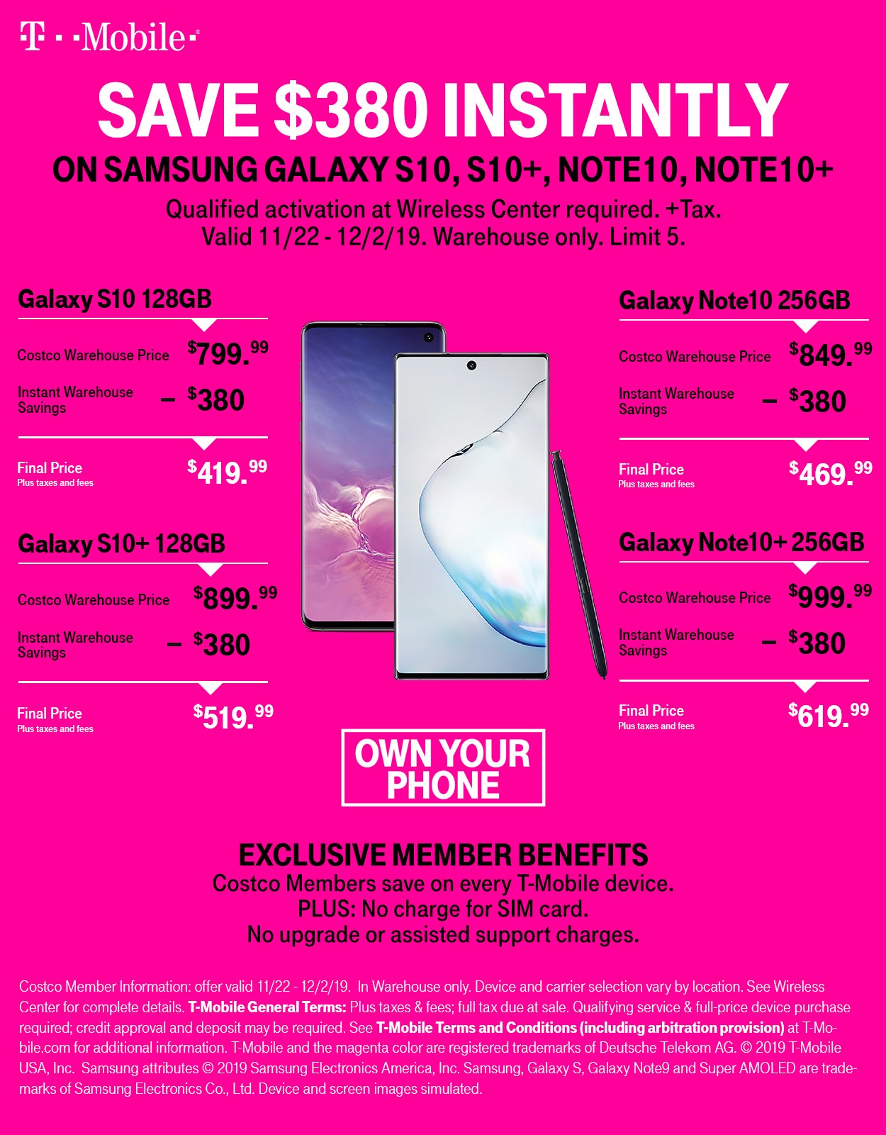         Costco Sale (No Added Line Needed): S10 for $419.99, S10+ for $519.99, Note 10 for $469.99 Note10+ for $619.99... 