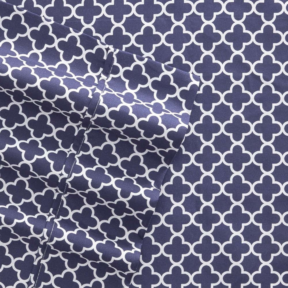 Linen & Hutch Soft 4 Piece Quatrefoil Patterned Sheet Setâ€” (Available in Navy & Gray) $21.44 + FS