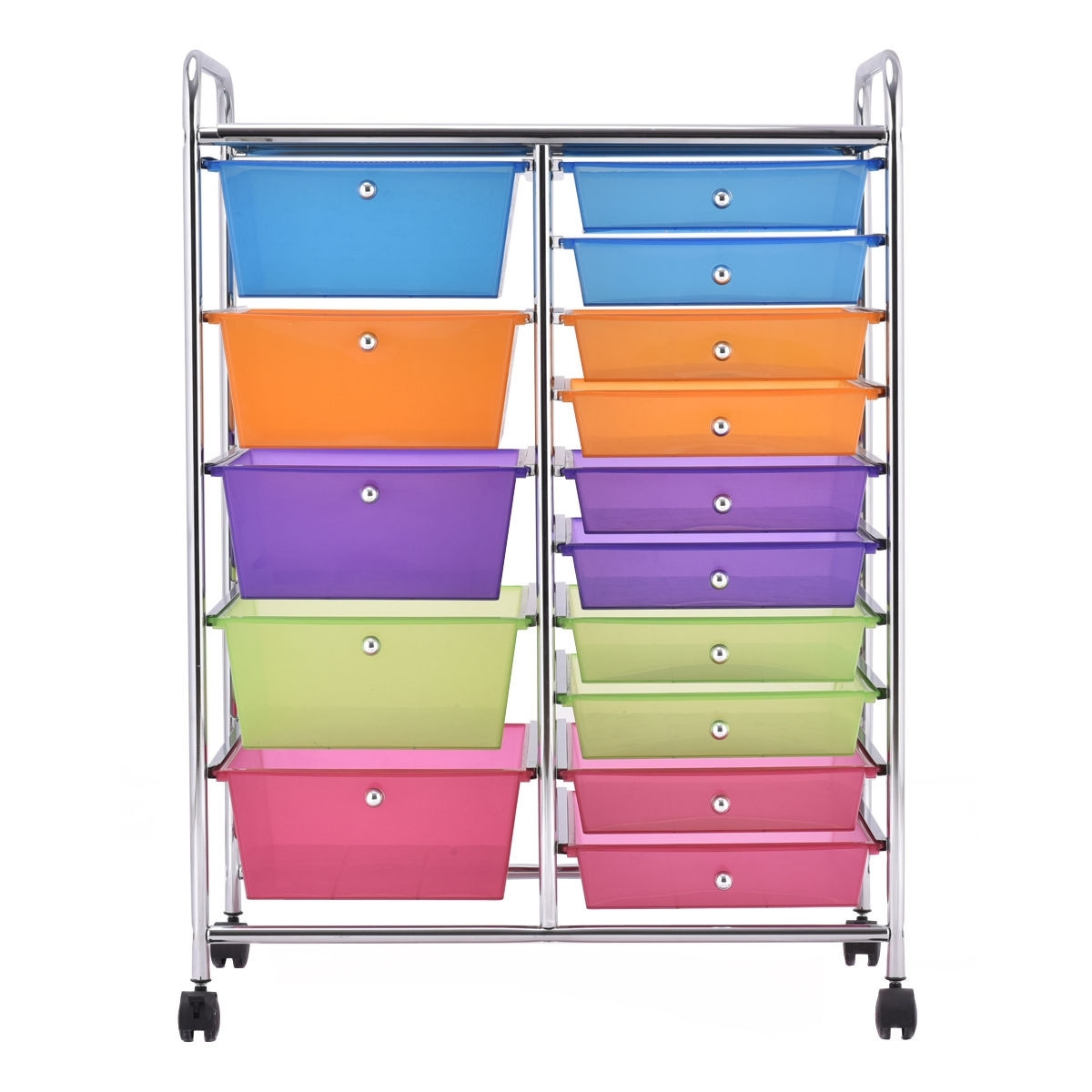 Costway 15 Drawer Utility Rolling Organizer Cart Multi Use Storage