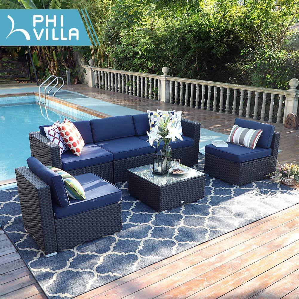 6 Piece Phi Villa Outdoor Rattan Sectional Sofa Set 736 95 Fs