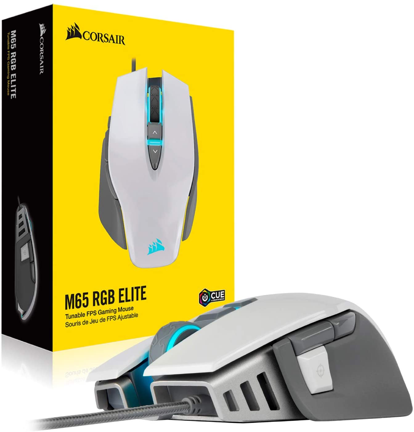 Corsair M65 Rgb Elite Wired Optical Gaming Mouse White 49 99 Fs