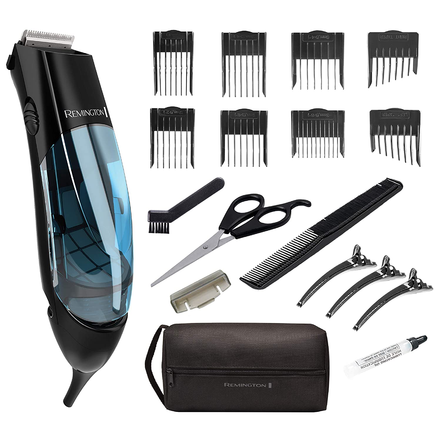 Remington HKVAC2000A Vacuum Haircut Kit, Vacuum Beard Trimmer, Hair Clippers for Men (18 pieces) for $32.49 + FSSS