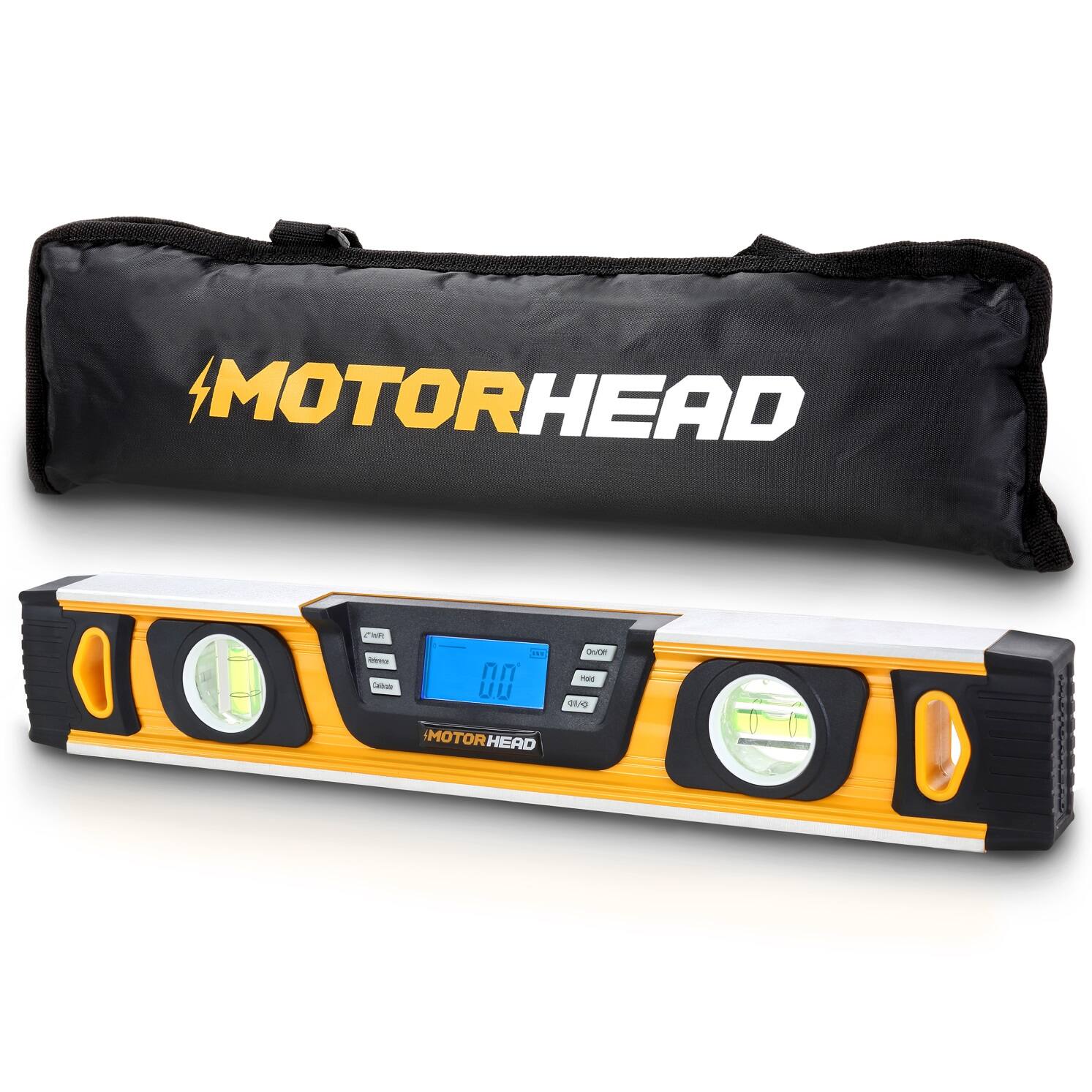 MOTORHEAD 16" Inch Smart Digital LCD Level (Magnetic w/ Batteries, Case Included) for $36.99 + Free Shipping for Prime Members