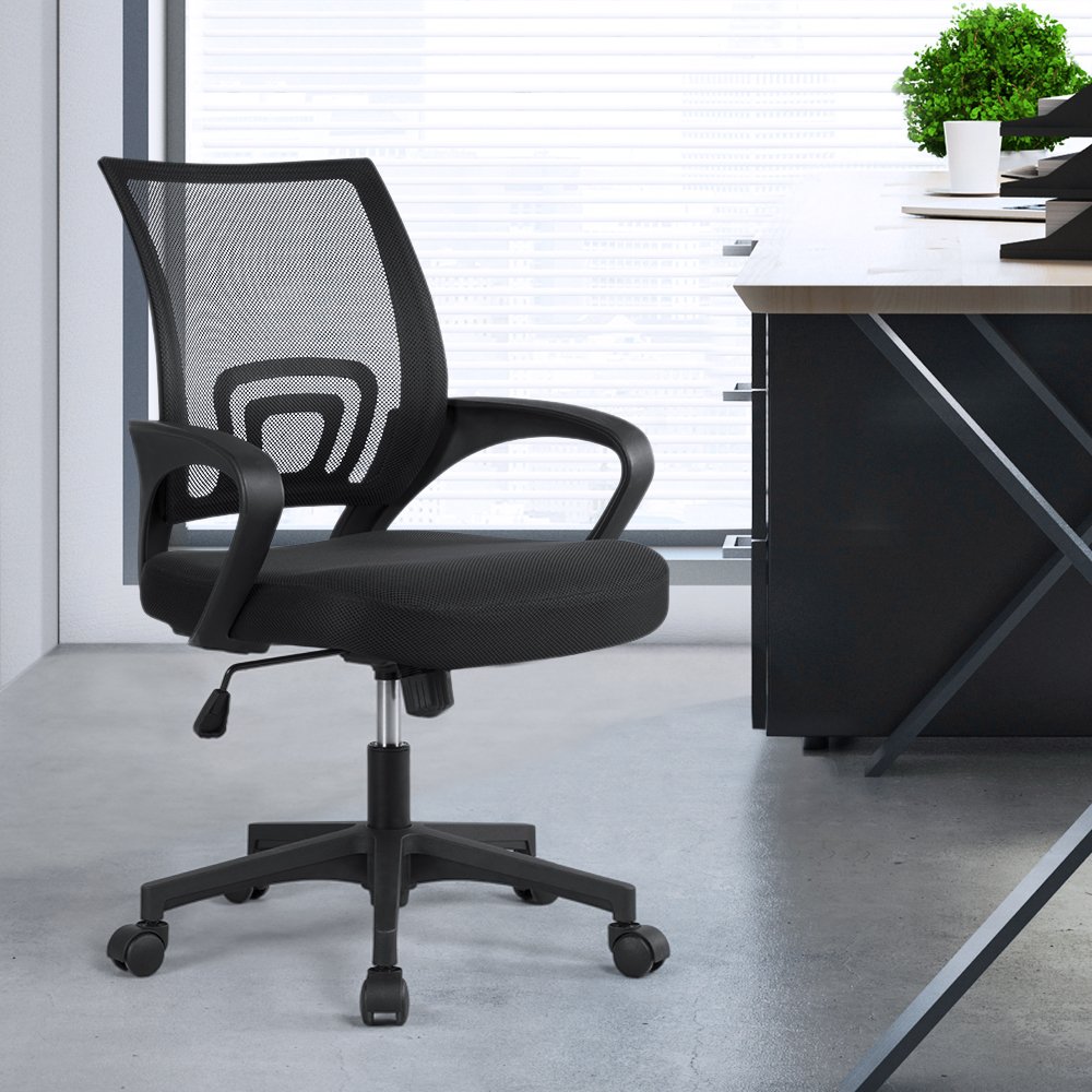Easyfashion Mid-Back Mesh Swivel Office Chair with Armrest Black $42.99 + Free Shipping