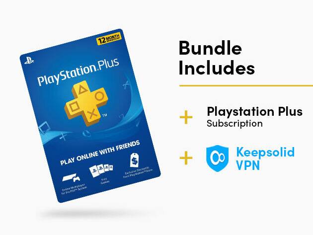 KeepSolid VPN Unlimited Lifetime + PlayStation Plus 1-Yr Subscription Bundle $41.99