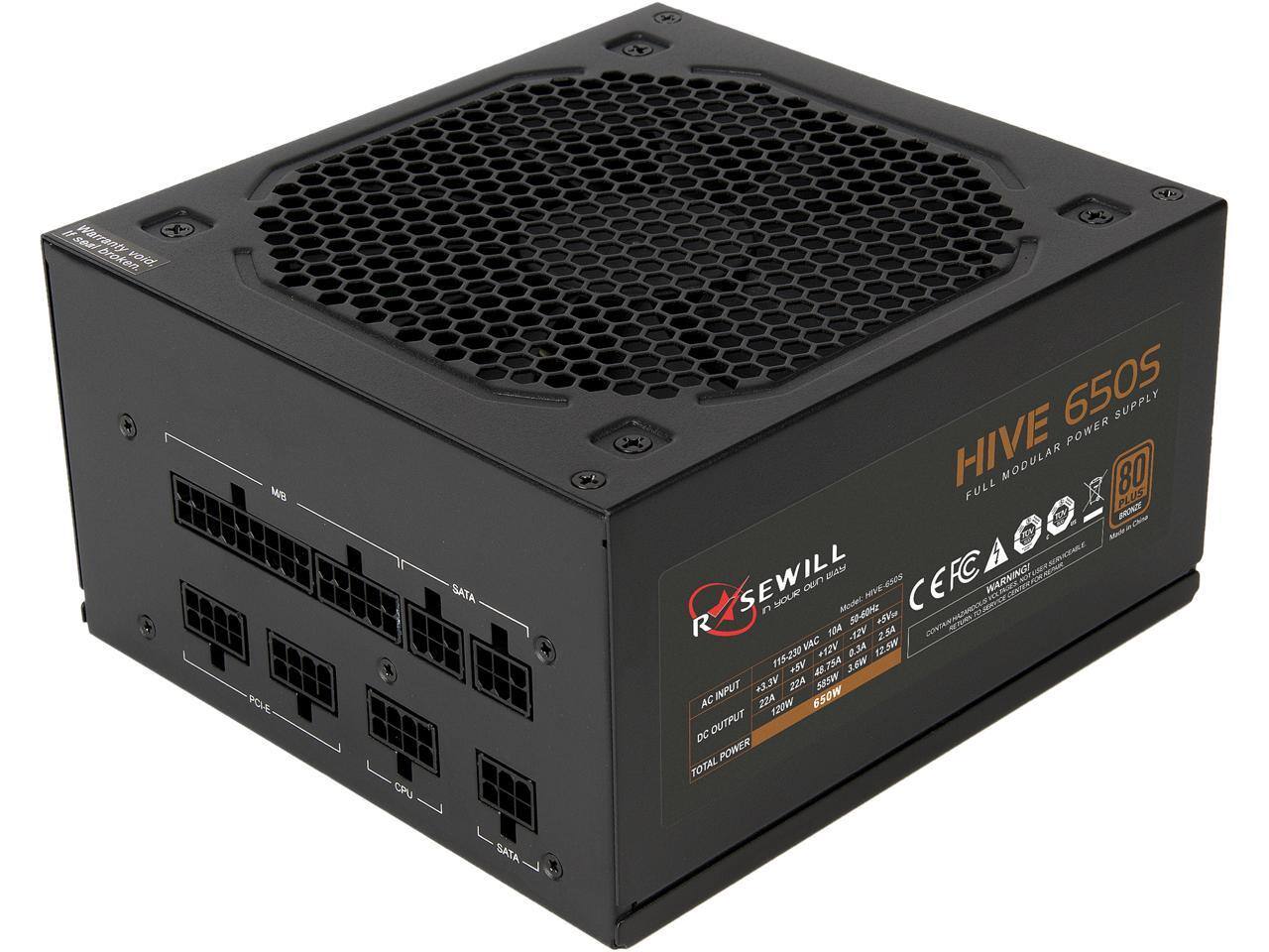 Rosewill Hive Series 650W Modular Gaming Power Supply, 80 PLUS Bronze Certified for $62.99 + FS