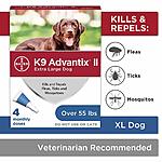 YMMV K9 Advantix II Flea, Tick and Mosquito 4 pack Large or Extra Large Dogs $13.00