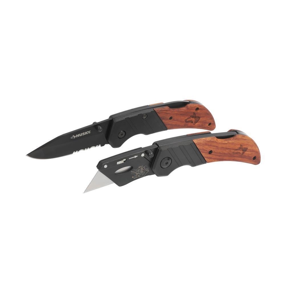YMMV Husky 2 Pack Utility Knife & Sporting Knife Set  - $4.94