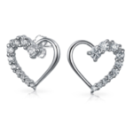 Sterling Silver &amp; CZ Heart Stud Earrings - $15.95 + Free Shipping at BlingJewelry