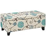 48% off, good reviews Christopher Knight Home Breanna Fabric Storage Ottoman, White And Blue Floral $86.87