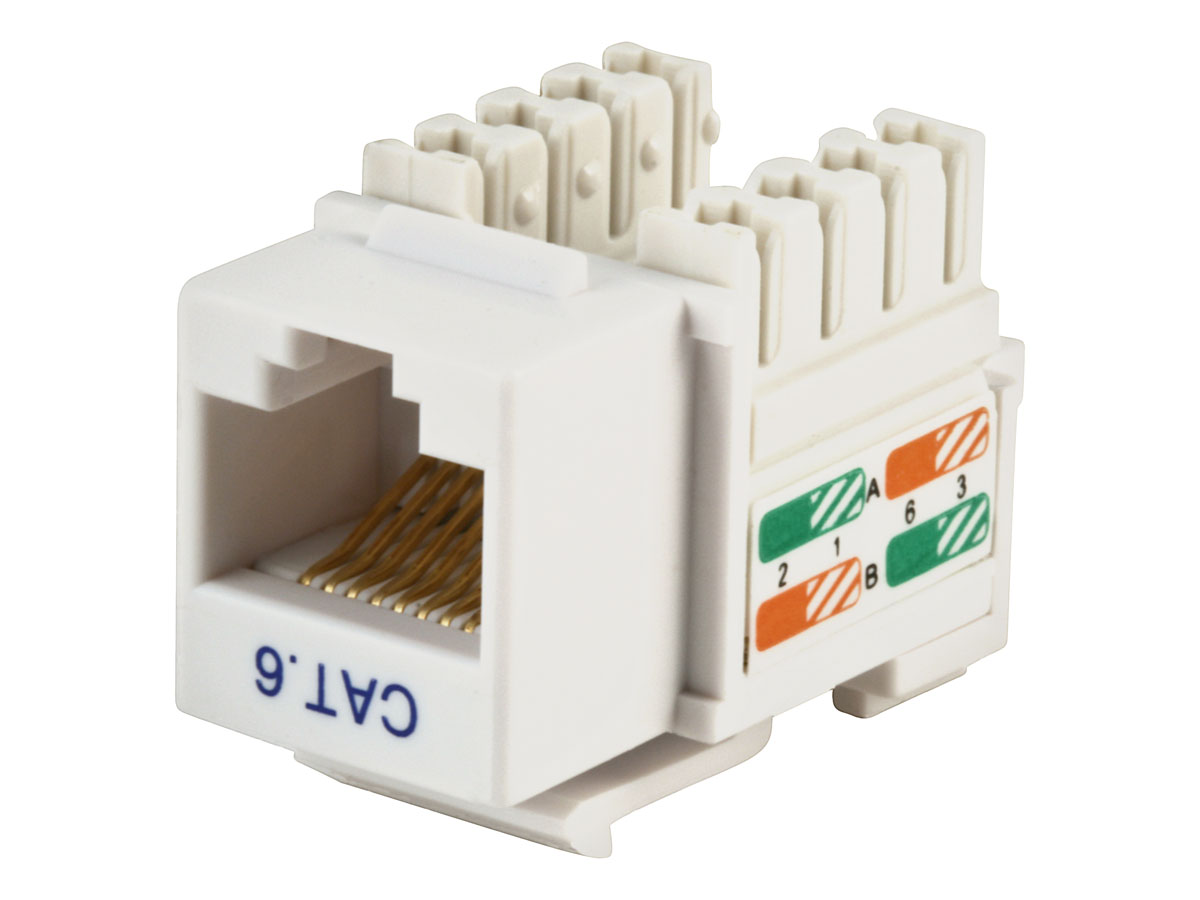 Cat6 Punch Down Keystone Jack - White $0.59 - Slickdeals.net rj45 socket wiring diagram australia 
