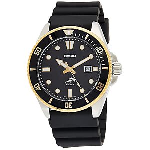 Casio MDV-106G Series | Duro Diver-Style Watch | 200M Water Resistant | Stainless Steel Case | Unidirectional Bezel | Screw-Lock Crown | Date Display $56.97