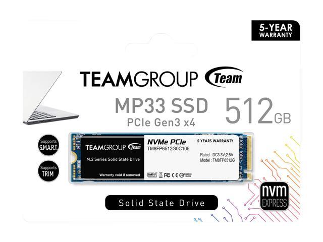 Team Group MP33 512GB M.2 2280 PCIe 3.0 x4 NVMe 1.3 SSD @ $48.99 + F/S
