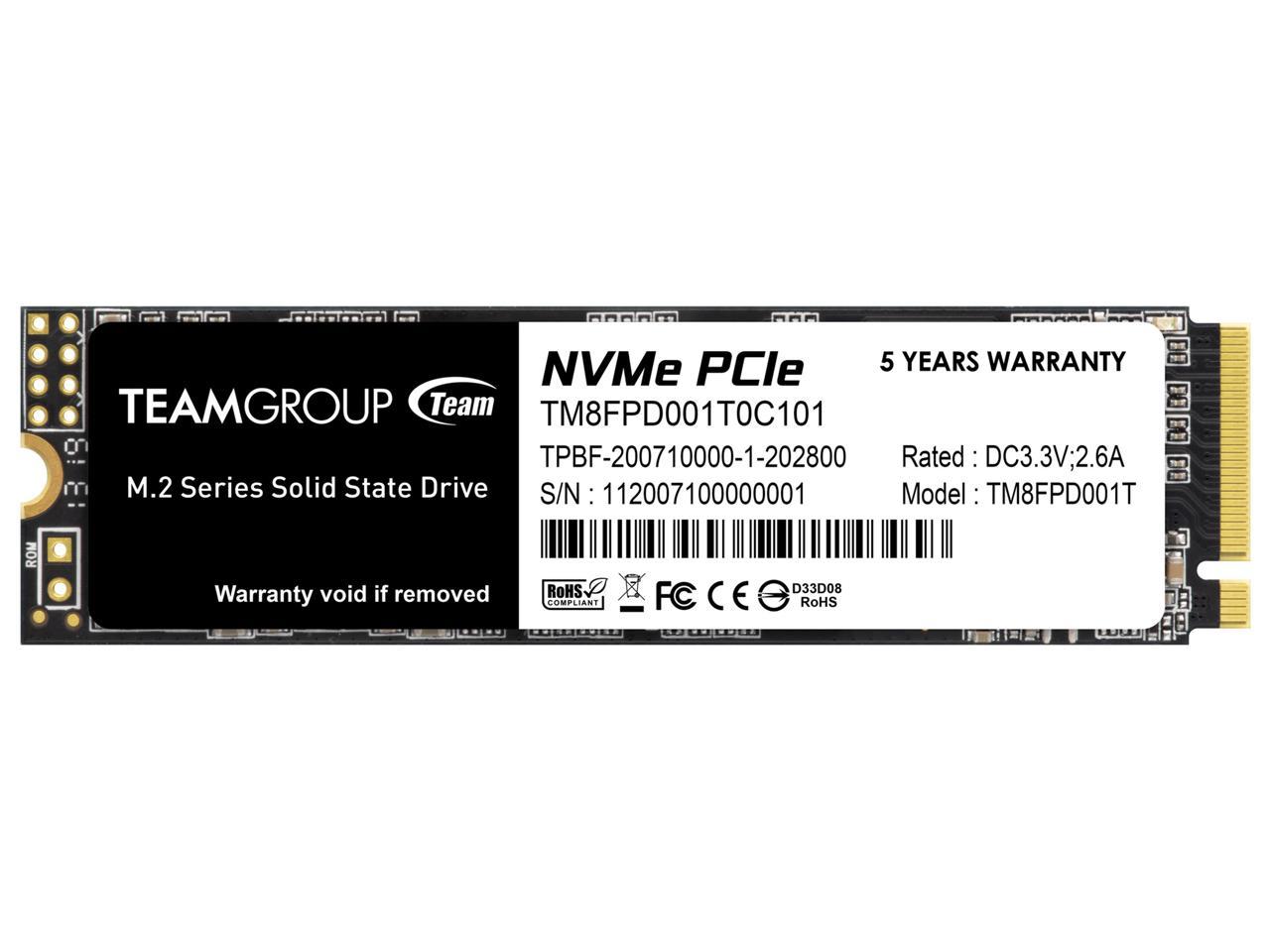TEAMGROUP MP33 PRO 1TB M.2 2280 PCIe Gen 3x4 NVME 1.3 Internal SSD @ $79.99 + F/S at Amazon/Newegg