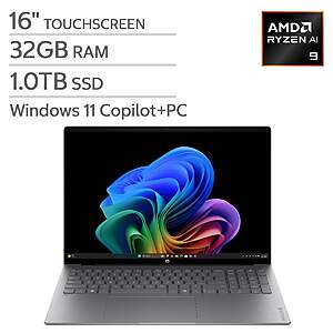 HP OmniBook 5: 16" FHD+ OLED Touch, Ryzen AI 9 465, 32GB LPDDR5X, 1TB Gen4 SSD, Win11H @ $1100 + F/S
