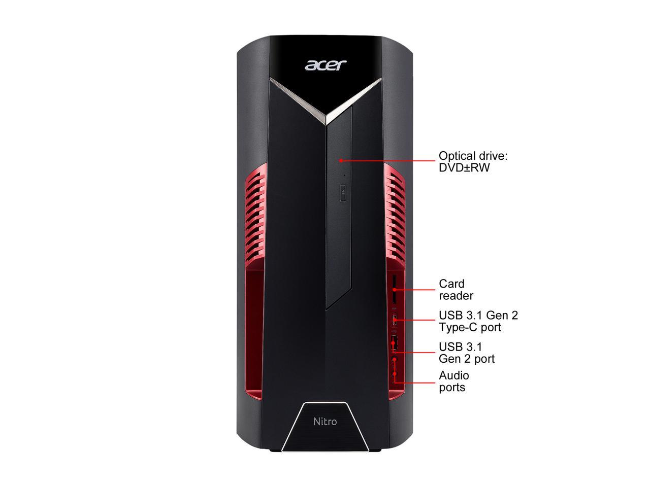 Acer Nitro N50-600-UR1I Gaming Desktop: i5-9400F, 8GB DDR4, 512GB SSD, GTX 1660 Ti, 500W PSU, Win10H @ $800 + F/S