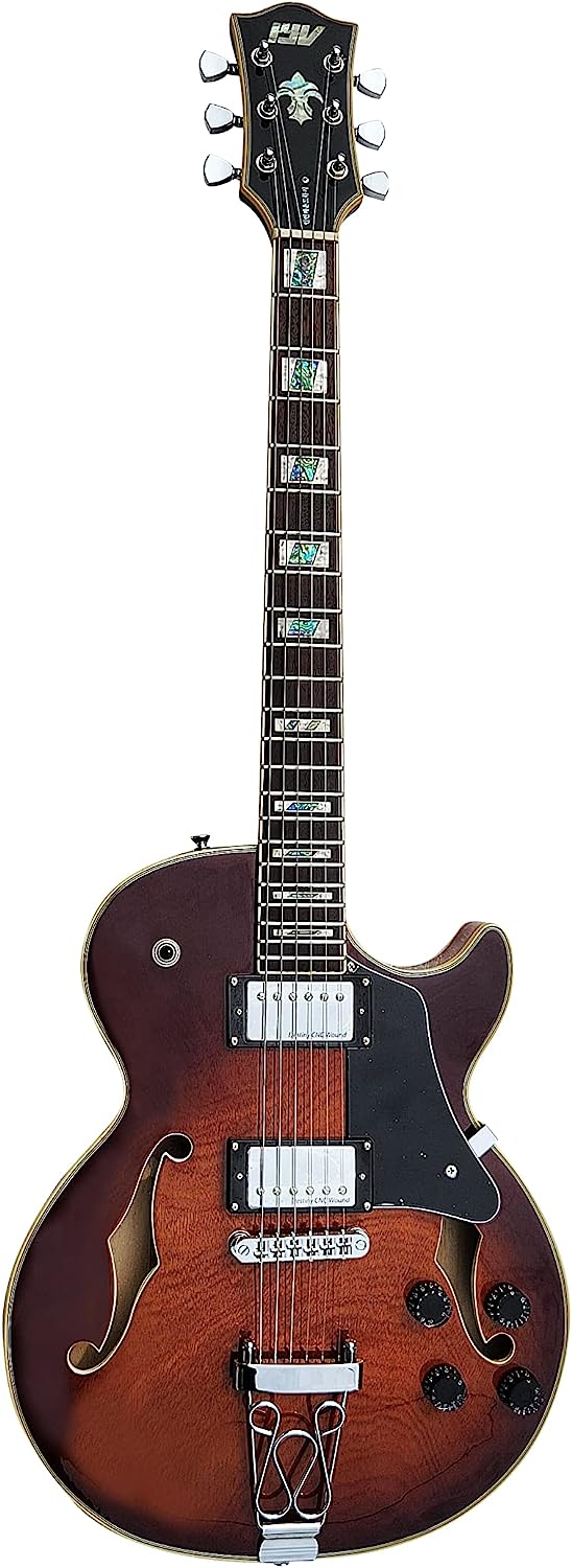 Amazon.com: IYV IJZ-300 TSB Jazz Solid hollow-Body Electric Guitar, Tobacco Sunburst : Musical Instruments $130.20