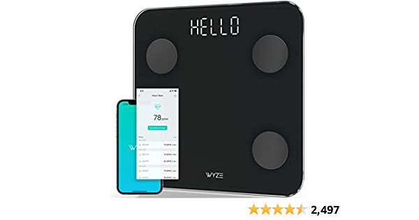 Wyze Scale for Body Weight, Digital Bathroom Scale for Body Fat, BMI, and Weight Loss, Body Composition Analyzer with App sync with Bluetooth, 400 lb, Black - $20.98