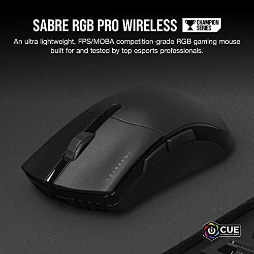 CORSAIR SABRE RGB PRO WIRELESS CHAMPION SERIES, Ultra-lightweight FPS/MOBA Wireless Gaming Mouse, Black $39.99