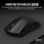 CORSAIR SABRE RGB PRO WIRELESS CHAMPION SERIES, Ultra-lightweight FPS/MOBA Wireless Gaming Mouse, Black $39.99