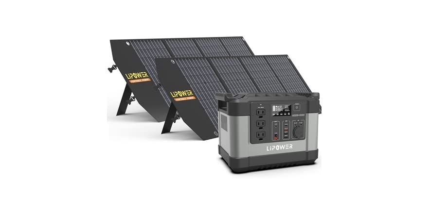 LIPOWER Solar Generator 1000W w Solar Panel - $999.99 - Free shipping for Prime members