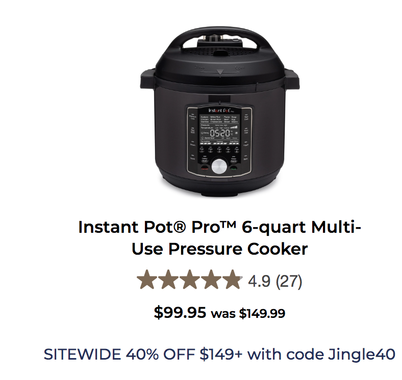 Instant Pot Pro Multi-Use Pressure Cooker, 6-Qt.