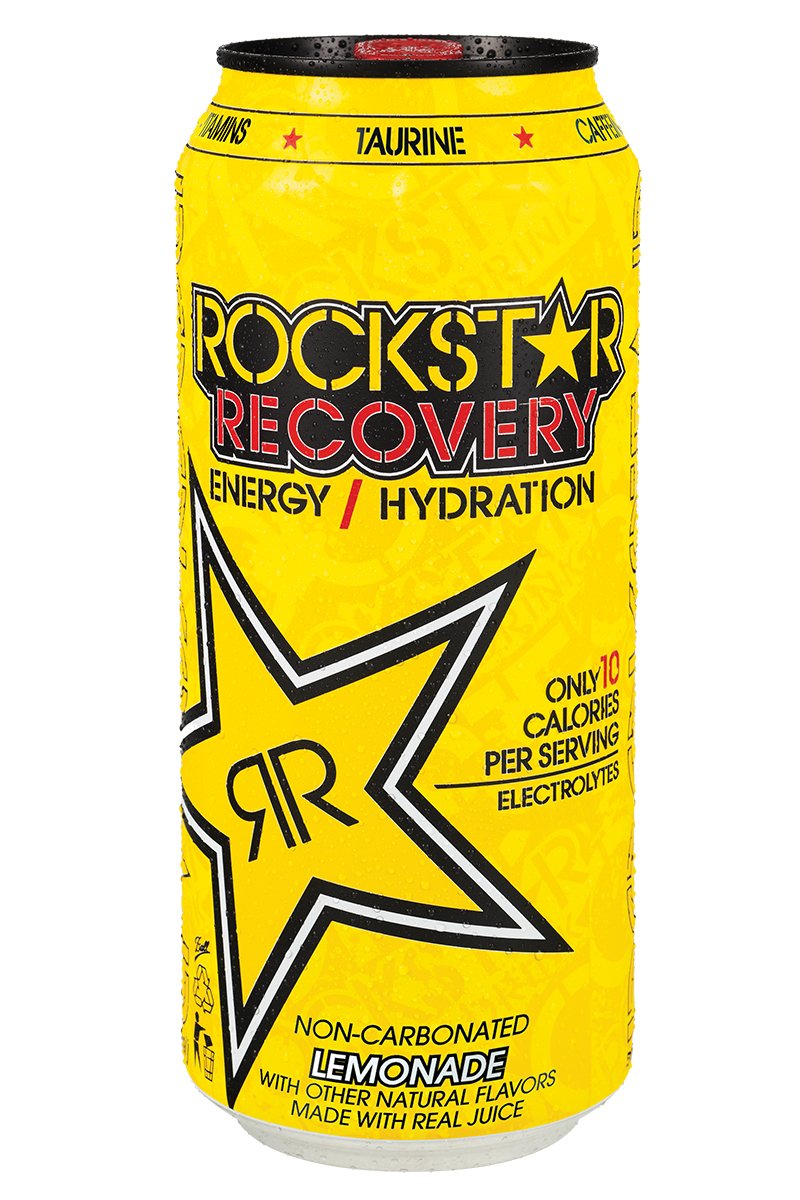 24 Pack 16oz Rockstar Energy Drink Recovery Lemonade