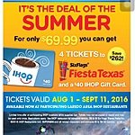 4 Six Flags tickets and a $40 IHOP gift card - $69.99 - YMMV possible Texas only