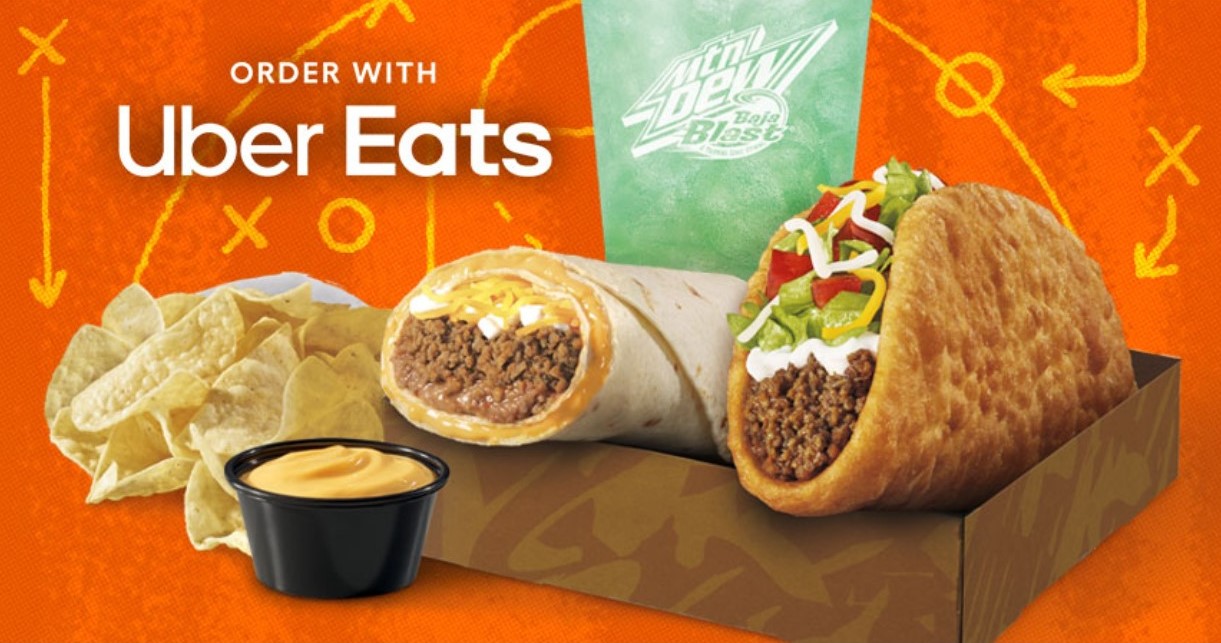 Taco Bell via Uber Eats:  BOGO Free Taco Bell Chalupa Cravings Box