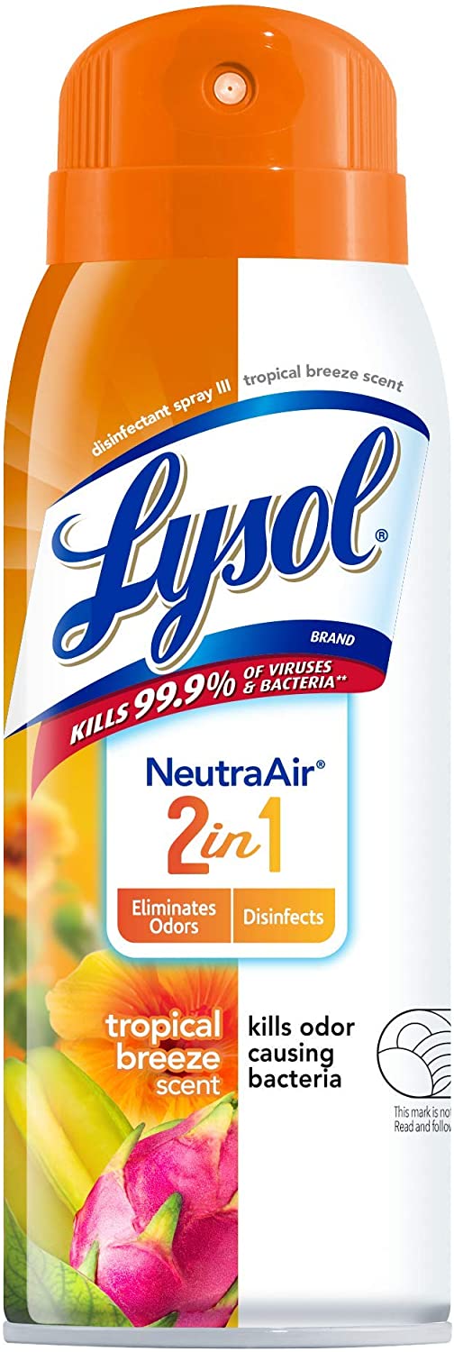 Amazon: Lysol Neutraair Disinfectant Spray, 2 In 1: Eliminates Odors and Disinfects, Tropical Breeze or Driftwood Waters, 10 Ounce $3.97|Lysol Disinfectant Spray $4.18