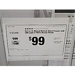 Vissani 5.0 cu chest freezer garage ready Home Depot In-Store Only $99