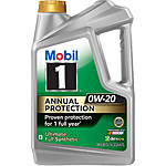 Mobil 1 Annual Protection Full Synthetic Motor Oil 5 Quart $25, One Qt $7 Wal-Mart B&amp;M YMMV
