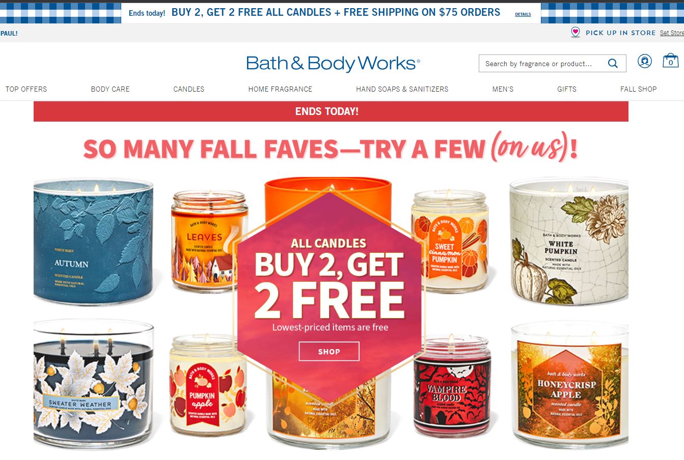 Bath & Body Works Candle Buy 2 get 2 Free + FS/H w/ code BACK2SCHOOL 53